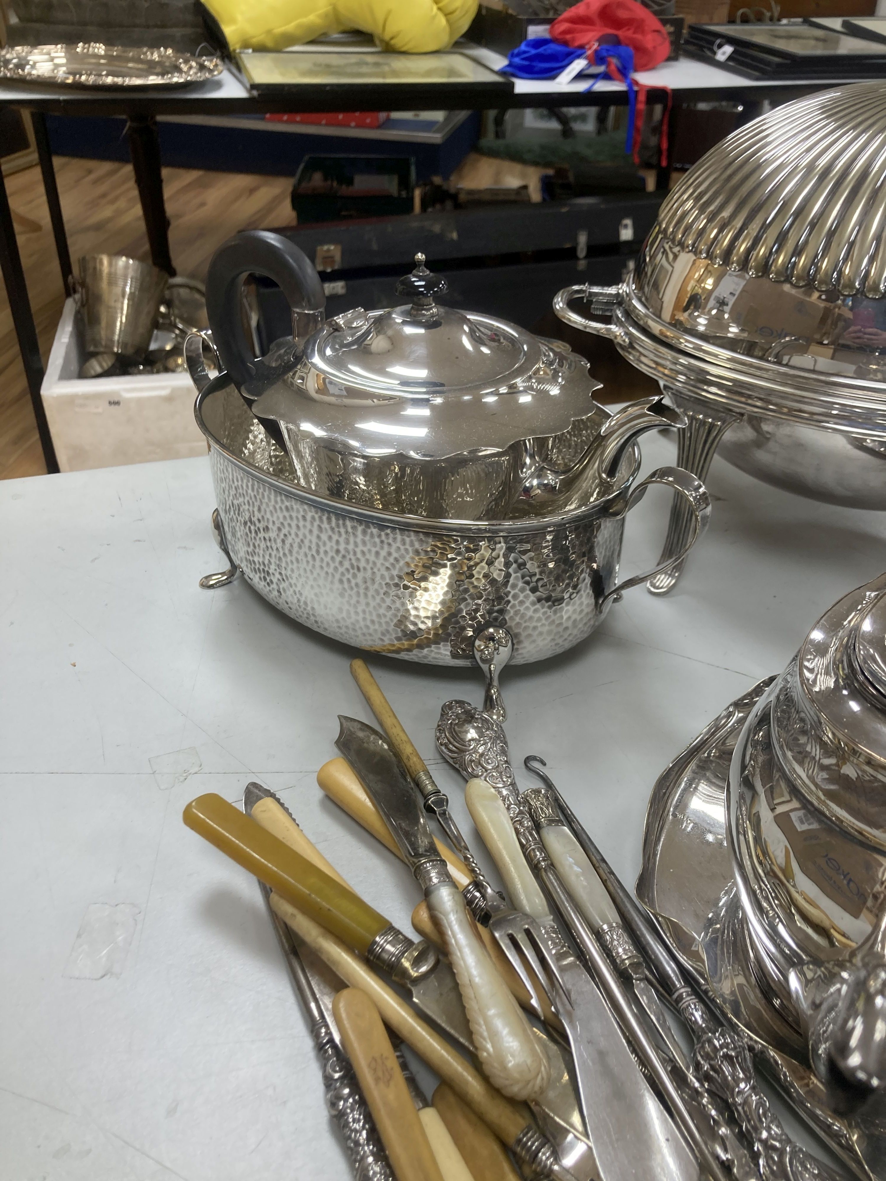 A quantity of assorted plated ware